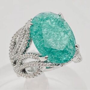 Temperament Green Crystal Ring